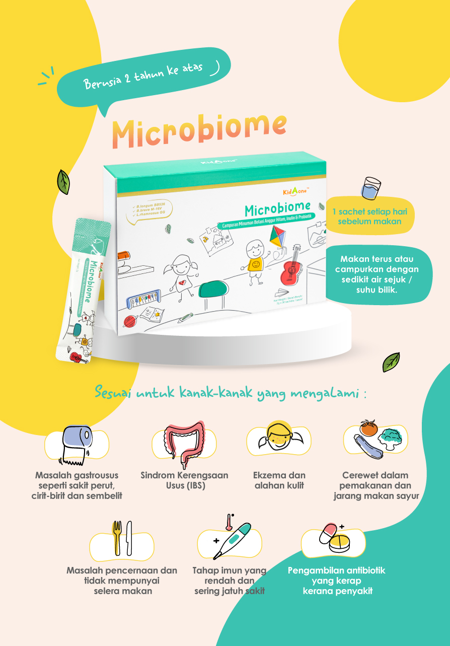 Kidaone Microbiome Probiotik Kanak Kanak Terunggul Wellnessmall Com My