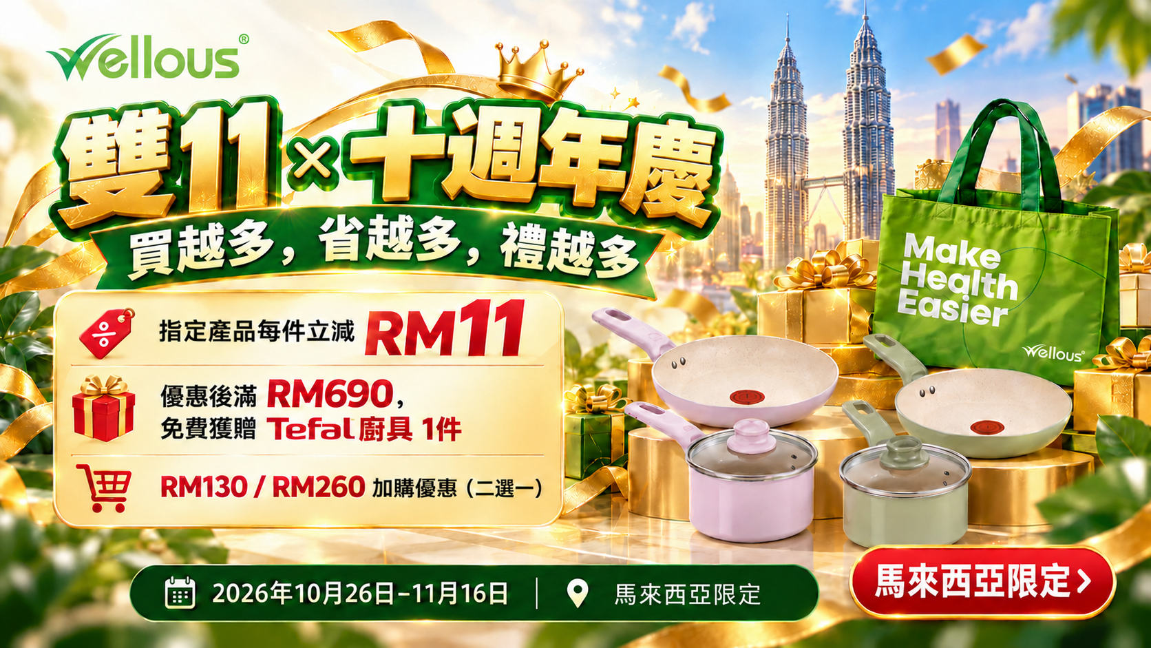 WELLOUS 雙11 · 十週年優惠 - 這次雙11優惠，怎樣買比較划算？